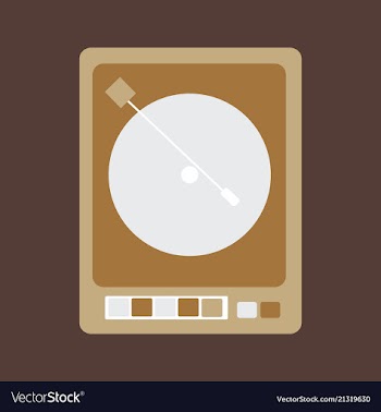 Retro music poster with vintage vinyl player vector image