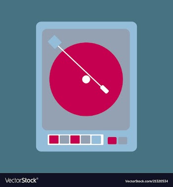 Retro music poster with vintage vinyl player vector image