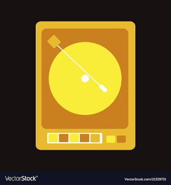 Retro music poster with vintage vinyl player vector image