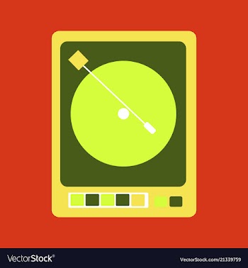 Retro music poster with vintage vinyl player vector image