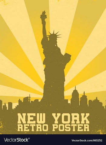 Retro new york background vector image