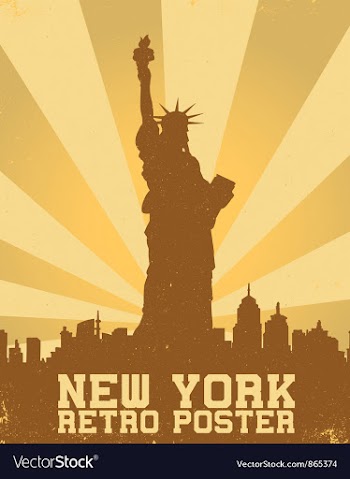  					Retro new york background vector image														
