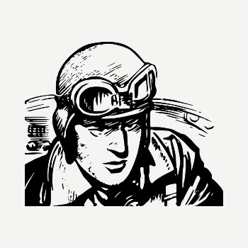 Retro pilot drawing, vintage illustration | Free PSD - rawpixel