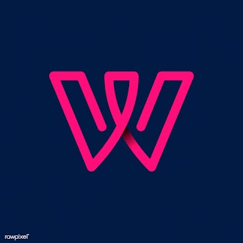 Retro pink letter W vector | Free stock vector - 543530