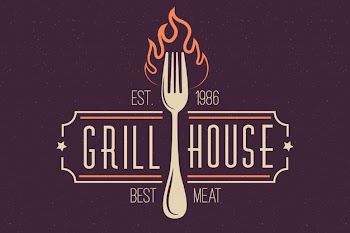 Retro restaurant logo with fork Free Vector