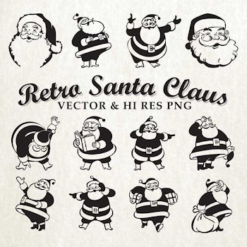 Retro Santa Claus Clipart Clip art Retro Christmas Xmas | PNGio