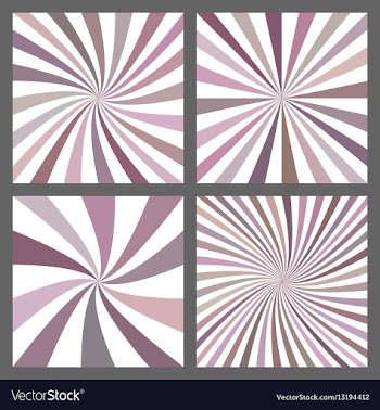 Retro spiral and ray burst background set vector image