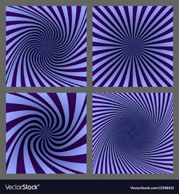 Retro spiral and ray burst background set vector image