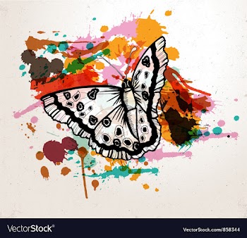 Retro splatter background vector image