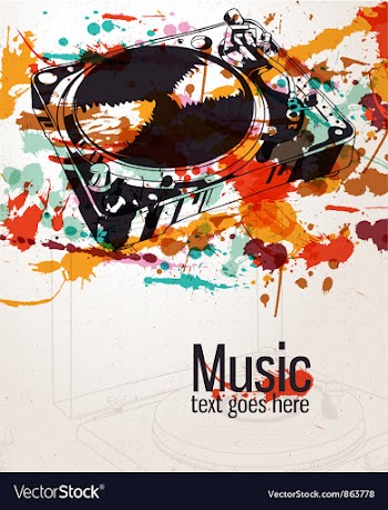 Retro splatter music background vector image