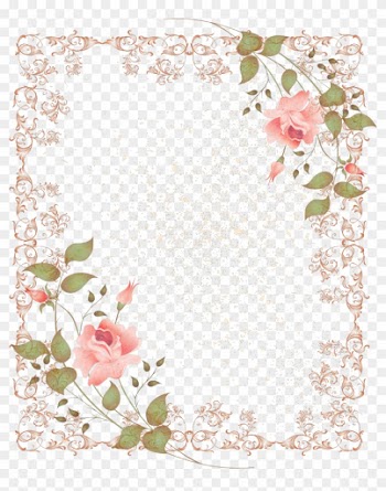 Retro Style Floral Border Picture Frame - Vintage Rose Border Free