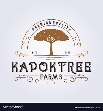 retro style kapok tree farm logo vintage classic