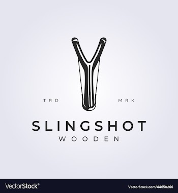 retro style slingshot logo design
