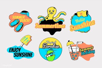 Retro summer badge set | Free stock vector - 592607