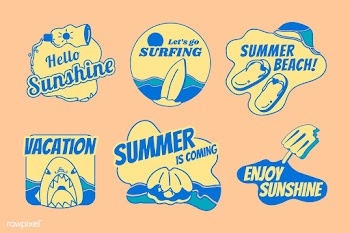 Retro summer badge set | Free stock vector - 592610
