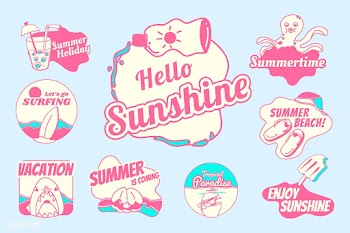 Retro summer badge set | Free stock vector - 592612