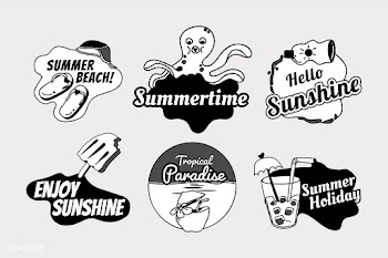 Retro summer badge set | Free stock vector - 592614