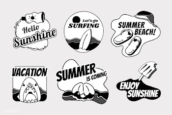 Retro summer badge set | Free stock vector - 592618