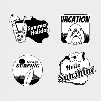 Retro summer badge set | Free stock vector - 592619