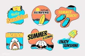 Retro summer badge set | Free stock vector - 592621