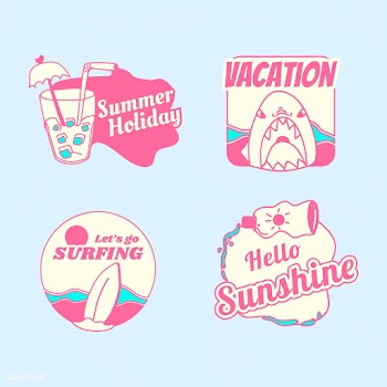 Retro summer badge set | Free stock vector - 592622