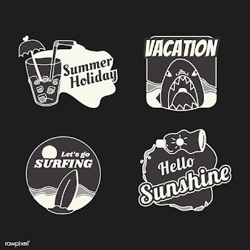 Retro summer badge set | Free stock vector - 592626