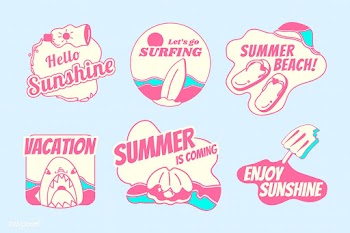 Retro summer badge set | Free stock vector - 592633