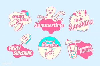 Retro summer badge set | Free stock vector - 592636
