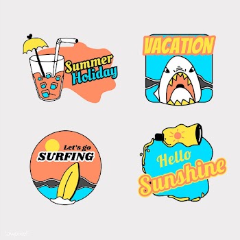 Retro summer badge set | Free stock vector - 592639