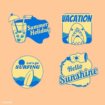 Retro summer badge set | Free stock vector - 592640