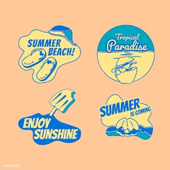 Retro summer badge set | Free stock vector - 592641