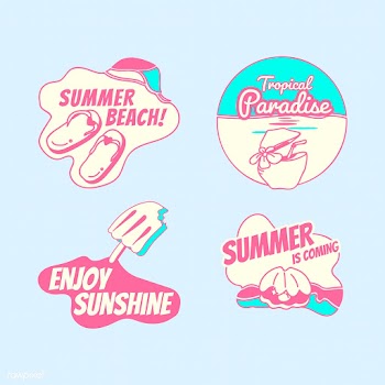 Retro summer badge set | Free stock vector - 592642