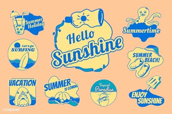 Retro summer badge set | Free stock vector - 592643