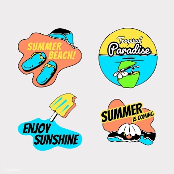 Retro summer badge set | Free stock vector - 592649