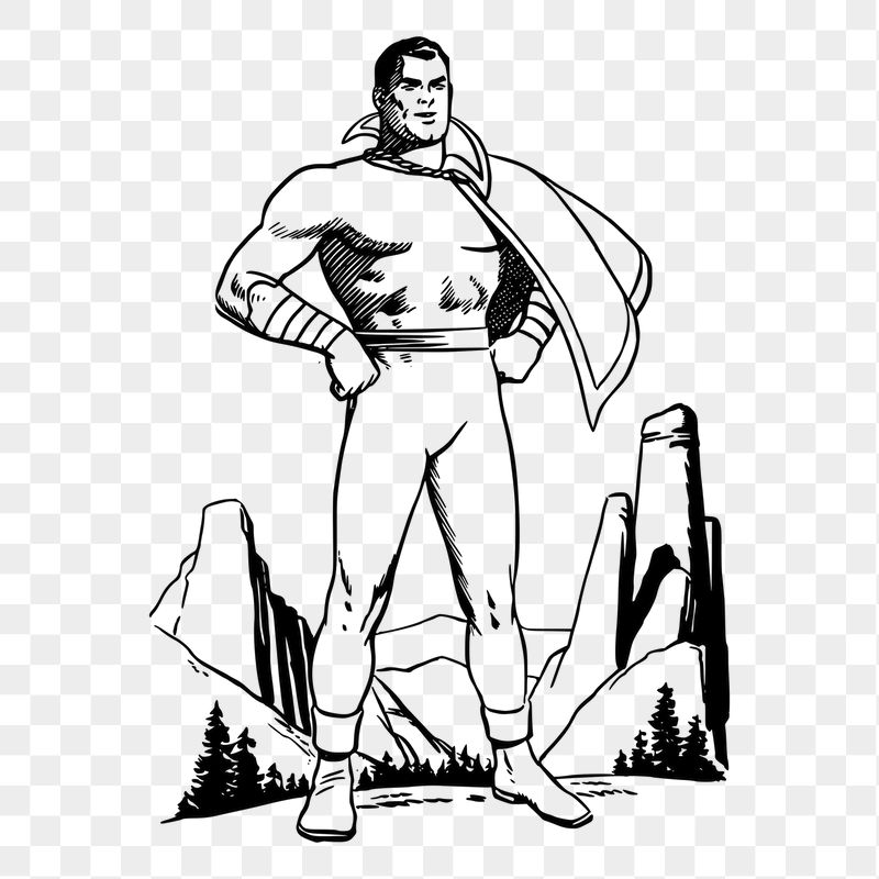 Retro superhero png sticker, vintage | Free PNG - rawpixel