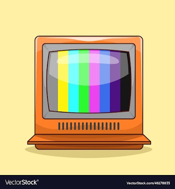 retro television no signal in cartoon style old