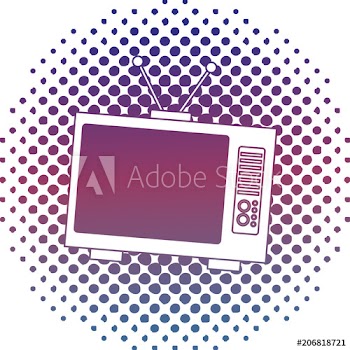 retro television vintage device halftone classic vector illustration