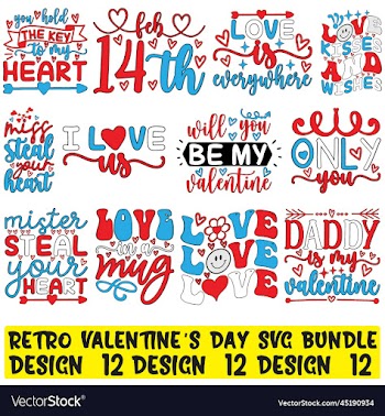 retro valentine svg bundle