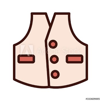 retro vest line and fill style icon
