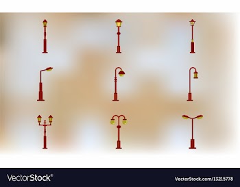 Retro vintage lamp post with electricity lantern vector image