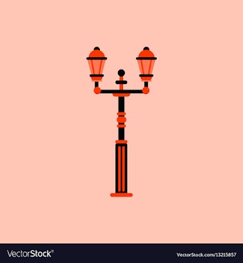 Retro vintage lamp post with electricity lantern vector image