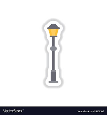 Retro vintage lamp post with electricity lantern vector image