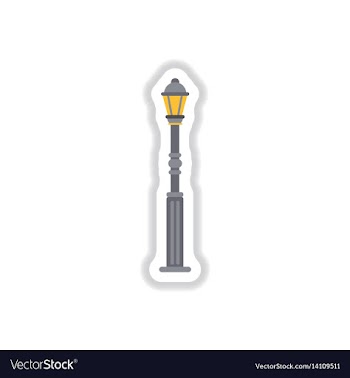 Retro vintage lamp post with electricity lantern vector image