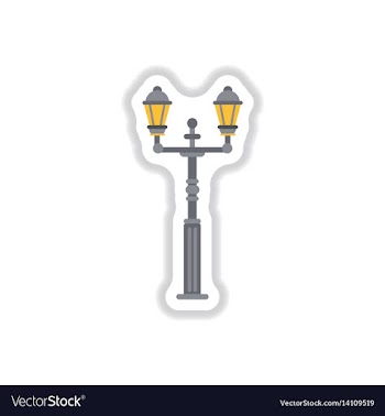 Retro vintage lamp post with electricity lantern vector image