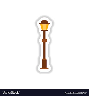 Retro vintage lamp post with electricity lantern vector image