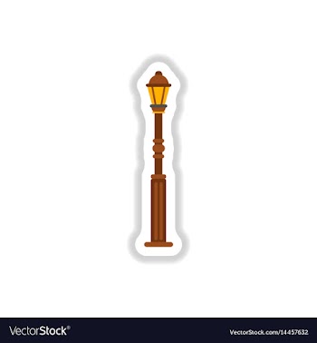 Retro vintage lamp post with electricity lantern vector image