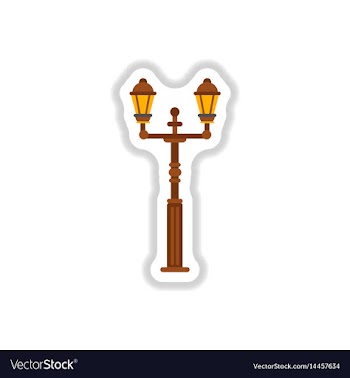 Retro vintage lamp post with electricity lantern vector image
