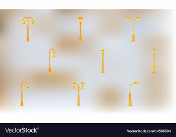 Retro vintage lamp post with electricity lantern vector image