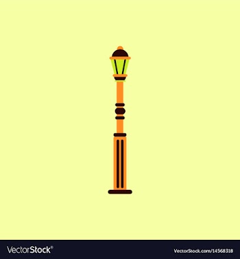 Retro vintage lamp post with electricity lantern vector image