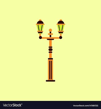 Retro vintage lamp post with electricity lantern vector image